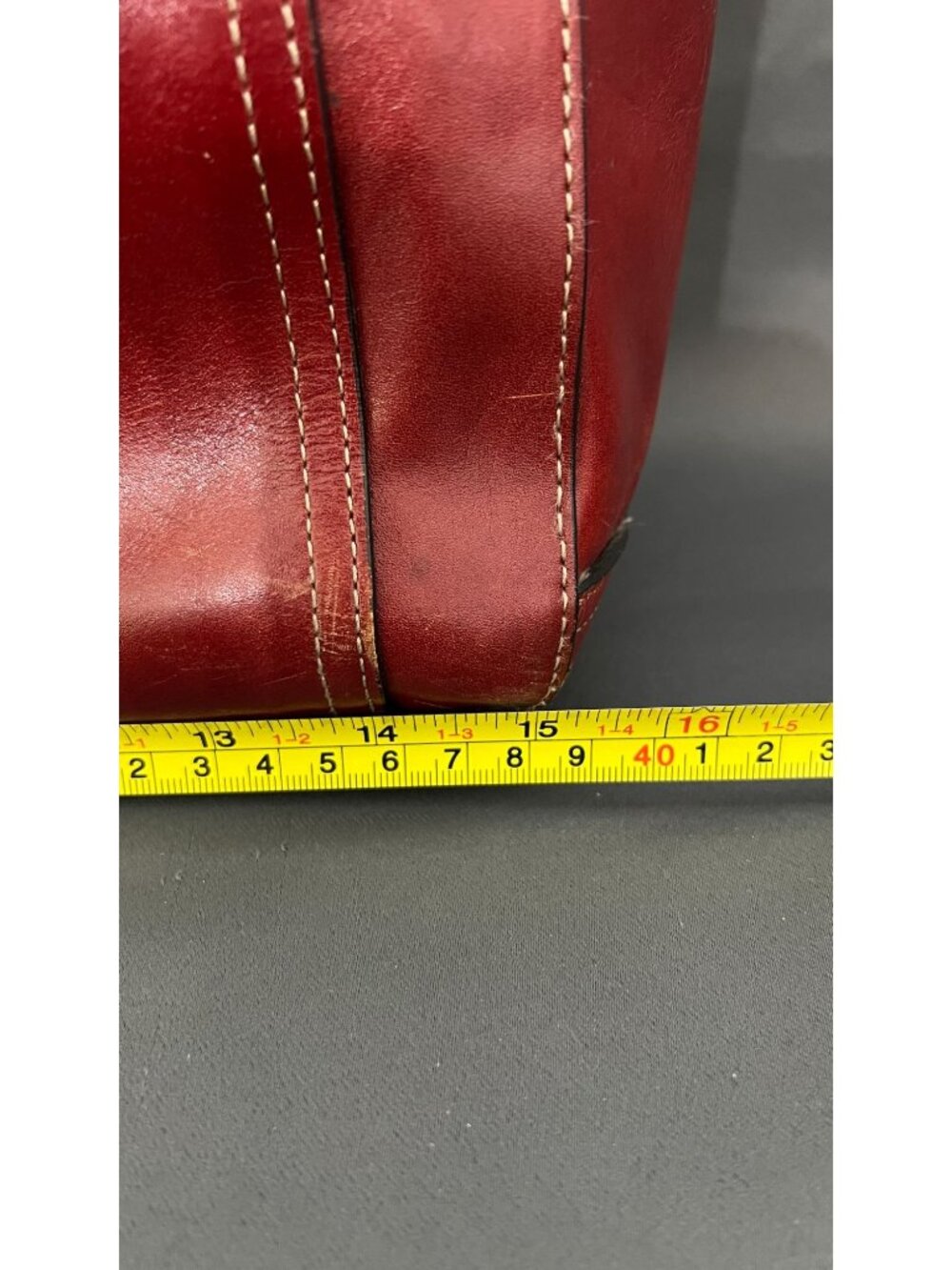 Fossil Red Leather Tote Bag W/ Key Charm & Dual Straps - Picture 10 of 16